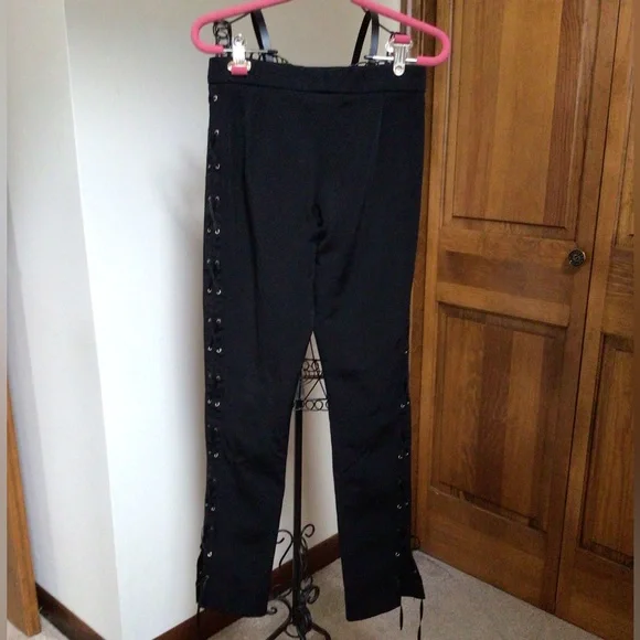 Wolford biker trousers, lace up sides, size 34 - Picture 5 of 10